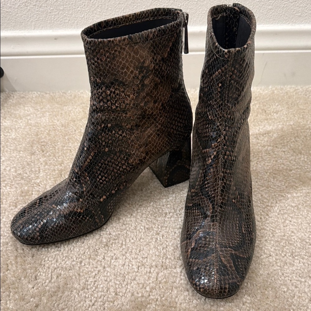 Zara Snakeskin Ankle Boots